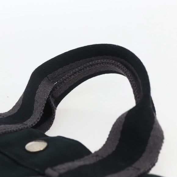 HERMES Fourre Tout PM Hand Bag Cotton Black Silver Auth SW1891