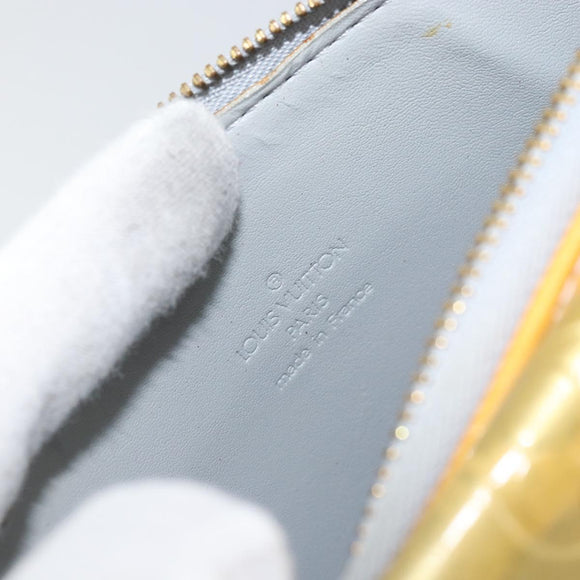 LOUIS VUITTON Monogram Vernis Motto Accessory Pouch Gris M91030 LV Auth SW1898