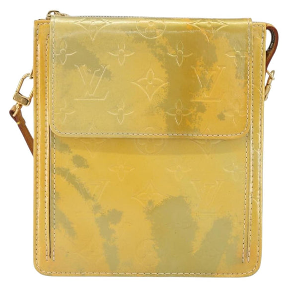 LOUIS VUITTON Monogram Vernis Motto Accessory Pouch Gris M91030 LV Auth SW1898