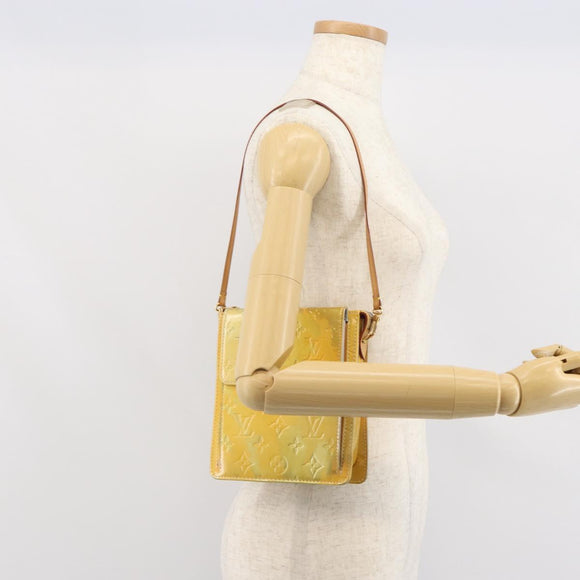 LOUIS VUITTON Monogram Vernis Motto Accessory Pouch Gris M91030 LV Auth SW1898