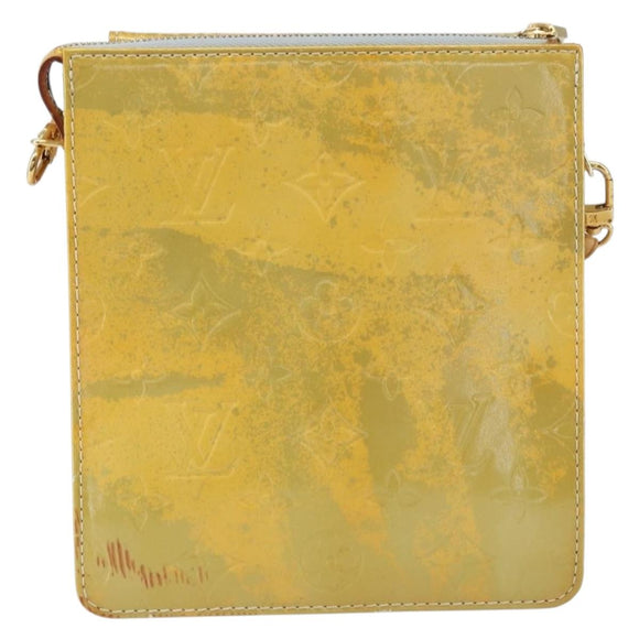 LOUIS VUITTON Monogram Vernis Motto Accessory Pouch Gris M91030 LV Auth SW1898