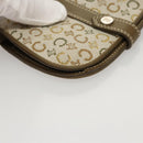 CELINE C Macadam Canvas Shoulder Wallet Khaki Auth sw190V-14