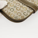 CELINE C Macadam Canvas Shoulder Wallet Khaki Auth sw190V-16