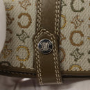 CELINE C Macadam Canvas Shoulder Wallet Khaki Auth sw190V-18