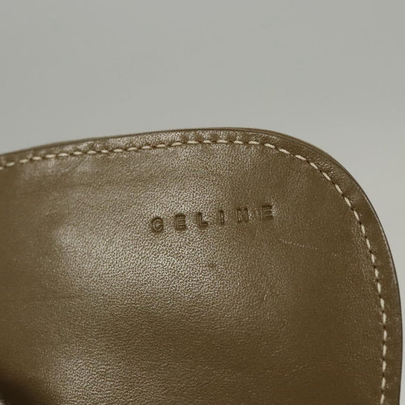 CELINE C Macadam Canvas Shoulder Wallet Khaki Auth sw190V
