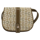 CELINE C Macadam Canvas Shoulder Wallet Khaki Auth sw190V-13