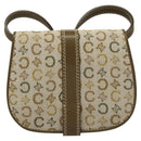 CELINE C Macadam Canvas Shoulder Wallet Khaki Auth sw190V-2