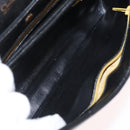 Christian Dior Trotter Canvas Shoulder Bag 2way Black Gold Auth SW1902-18