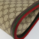 GUCCI GG Supreme Web Sherry Line Hand Bag PVC Beige Gold Auth SW1903-15