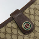 GUCCI GG Supreme Web Sherry Line Hand Bag PVC Beige Gold Auth SW1903-17