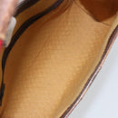 GUCCI GG Supreme Web Sherry Line Hand Bag PVC Beige Gold Auth SW1903-11