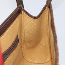 GUCCI GG Supreme Web Sherry Line Hand Bag PVC Beige Gold Auth SW1903-18