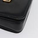 CELINE Horse Carriage Shoulder Bag Leather Black Gold Auth SW1908-9
