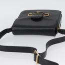 CELINE Horse Carriage Shoulder Bag Leather Black Gold Auth SW1908-6