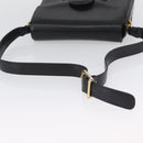 CELINE Horse Carriage Shoulder Bag Leather Black Gold Auth SW1908-7