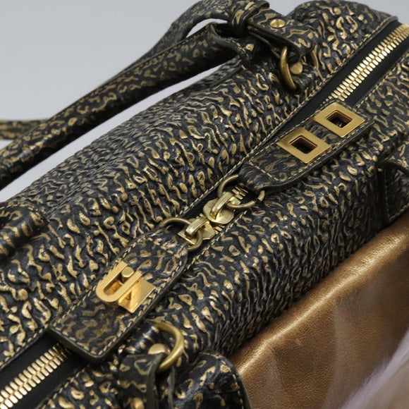 Chloe Hand Bag Leather 2way Gold Auth sw191
