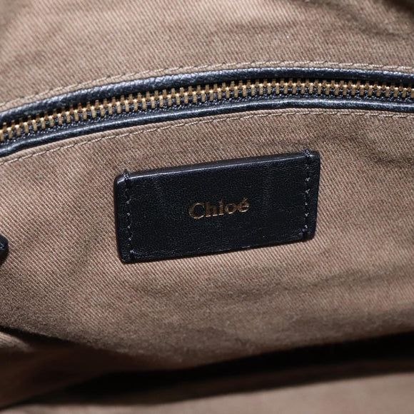 Chloe Hand Bag Leather 2way Gold Auth sw191