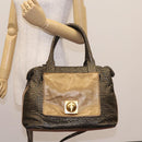 Chloe Hand Bag Leather 2way Gold Auth sw191-25