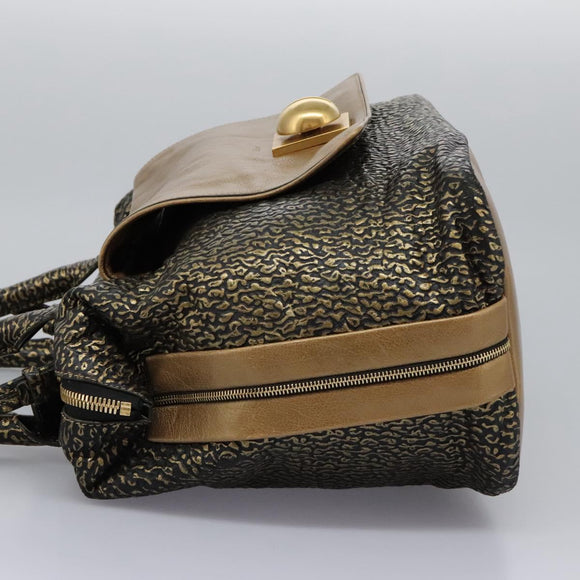 Chloe Hand Bag Leather 2way Gold Auth sw191