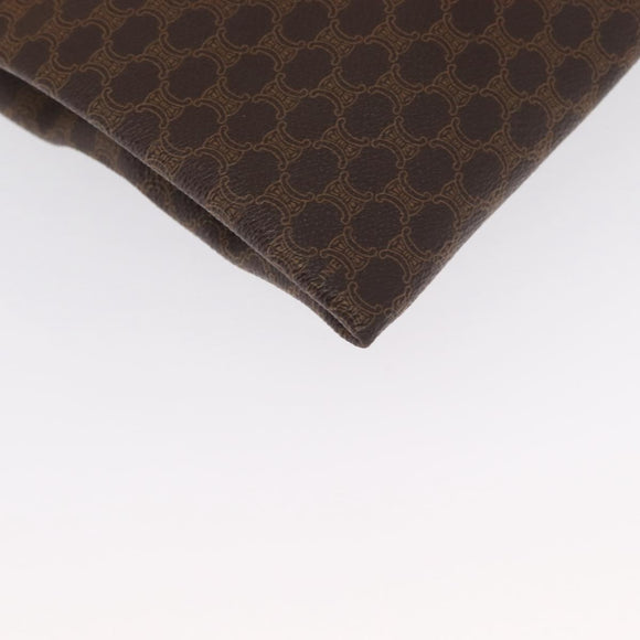 CELINE Macadam Canvas Tote Bag PVC Leather Brown Gold Auth SW1910