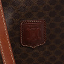 CELINE Macadam Canvas Tote Bag PVC Leather Brown Gold Auth SW1910-14