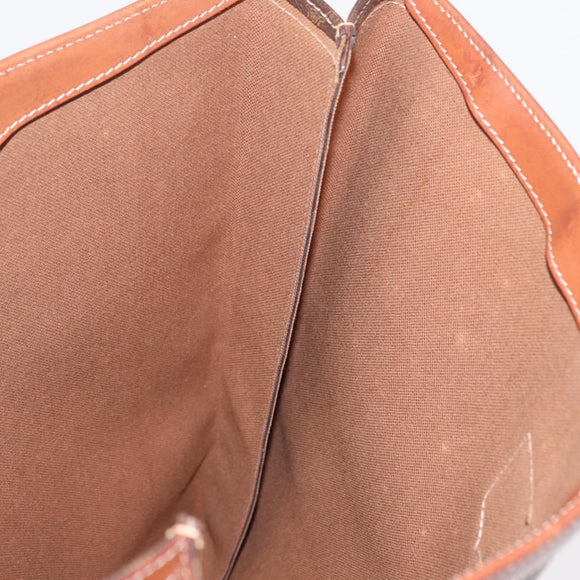 CELINE Macadam Canvas Tragetasche PVC Leder Braun Gold Authentisch SW1910