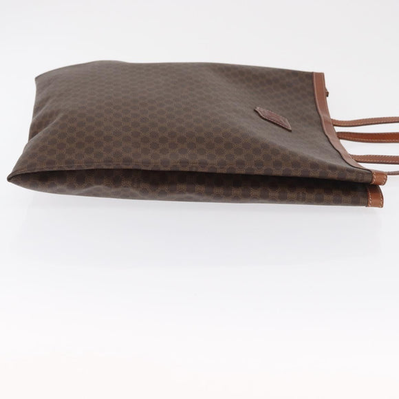 CELINE Macadam Canvas Tragetasche PVC Leder Braun Gold Authentisch SW1910
