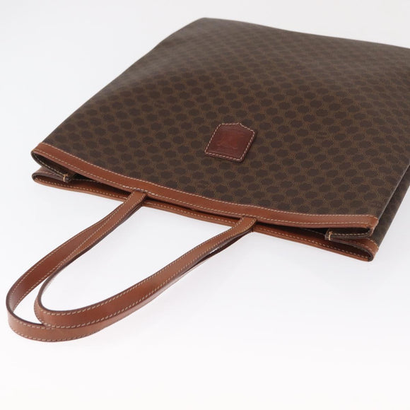 CELINE Macadam Canvas Tragetasche PVC Leder Braun Gold Authentisch SW1910