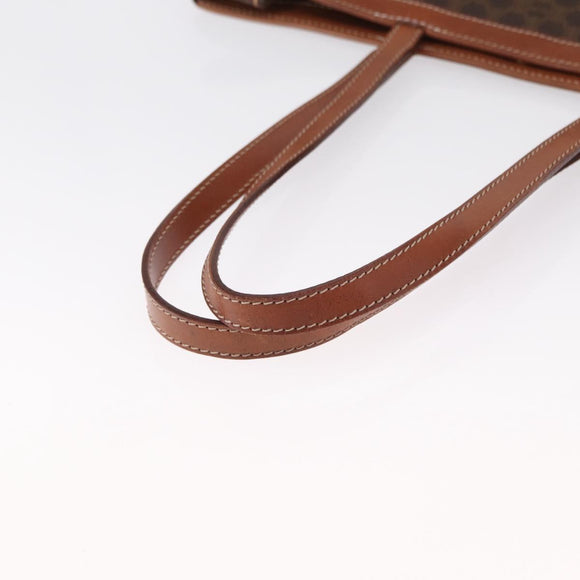 CELINE Macadam Canvas Tragetasche PVC Leder Braun Gold Authentisch SW1910