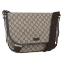 GUCCI GG Supreme Shoulder Bag PVC Beige Gold 201732 Auth SW1915-1