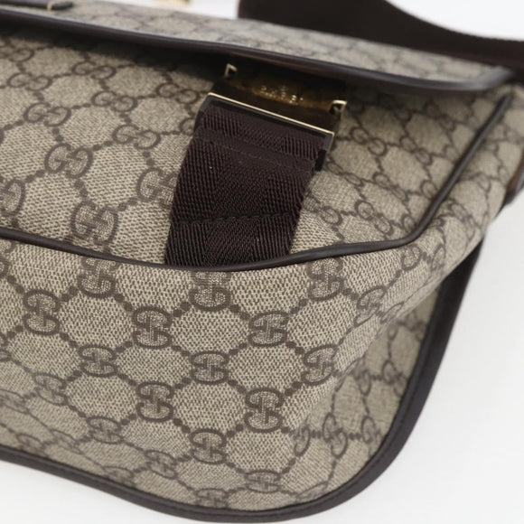 GUCCI GG Supreme Shoulder Bag PVC Beige Gold 201732 Auth SW1915