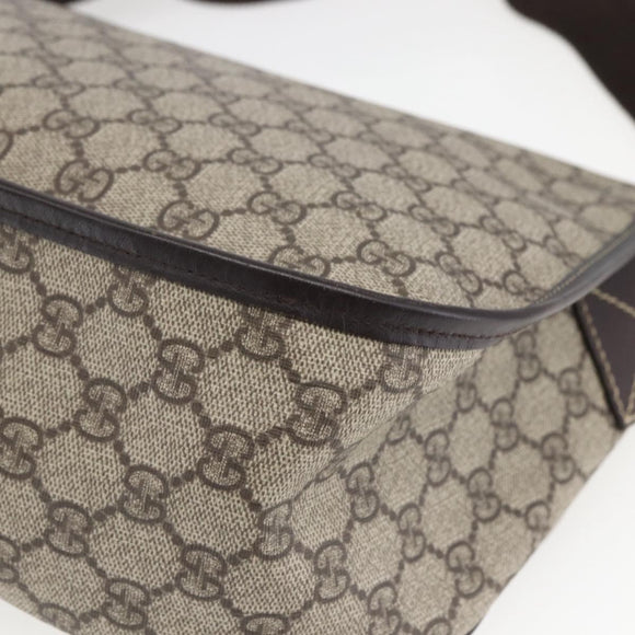 GUCCI GG Supreme Shoulder Bag PVC Beige Gold 201732 Auth SW1915
