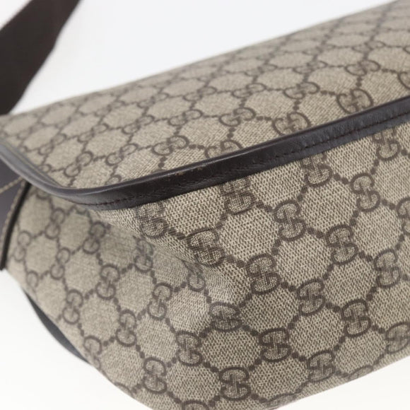 GUCCI GG Supreme Shoulder Bag PVC Beige Gold 201732 Auth SW1915