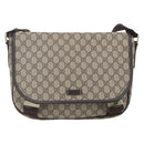 GUCCI GG Supreme Shoulder Bag PVC Beige Gold 201732 Auth SW1915-13