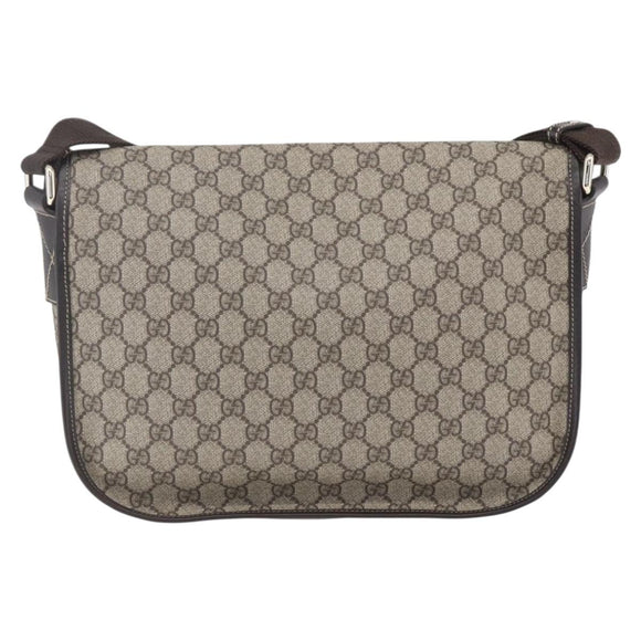 GUCCI GG Supreme Shoulder Bag PVC Beige Gold 201732 Auth SW1915