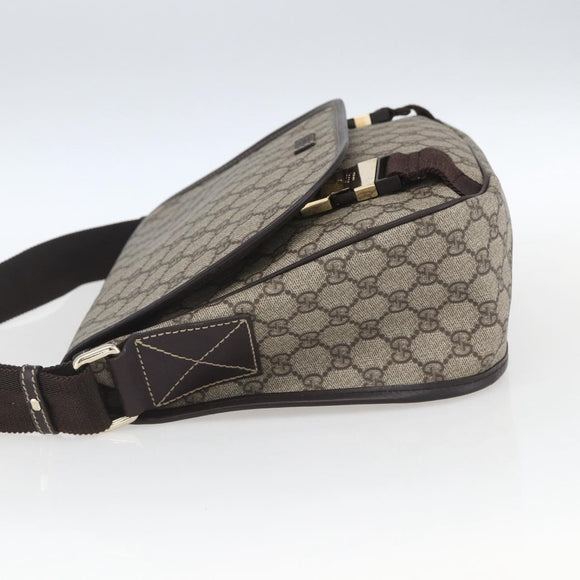 GUCCI GG Supreme Shoulder Bag PVC Beige Gold 201732 Auth SW1915