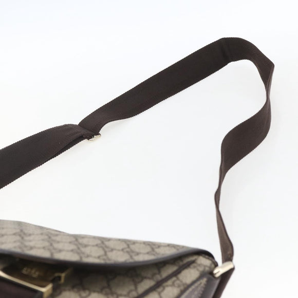 GUCCI GG Supreme Shoulder Bag PVC Beige Gold 201732 Auth SW1915