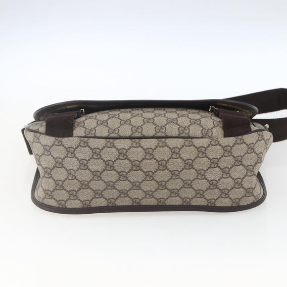 GUCCI GG Supreme Shoulder Bag PVC Beige Gold 201732 Auth SW1915