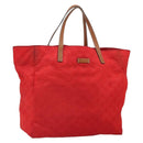 GUCCI GG Nylon Tote Bag Red 282439 Auth SW1916-1