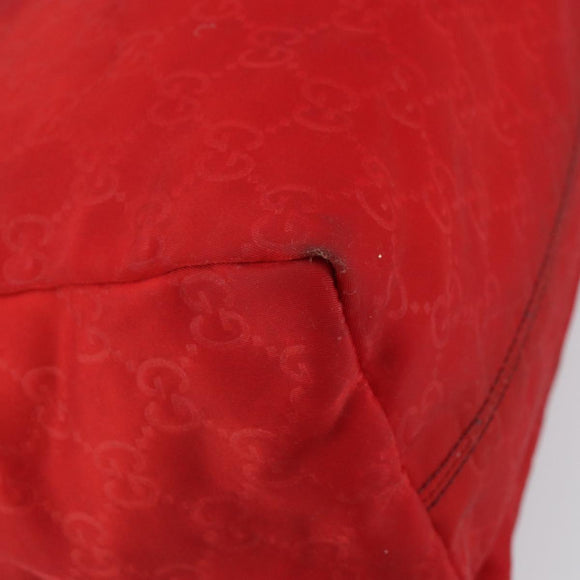 GUCCI GG Nylon Tote Bag Red 282439 Auth SW1916