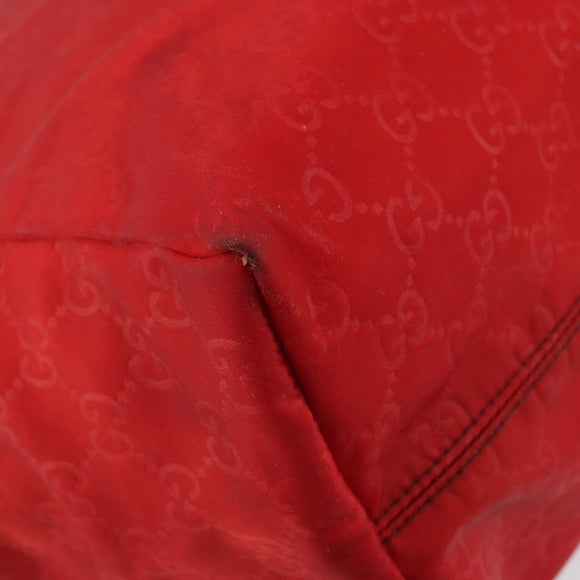 GUCCI GG Nylon Tote Bag Red 282439 Auth SW1916