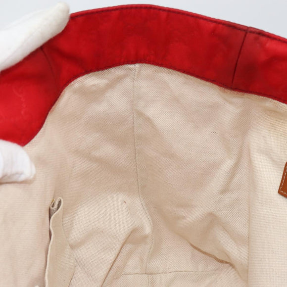 GUCCI GG Nylon Tote Bag Red 282439 Auth SW1916