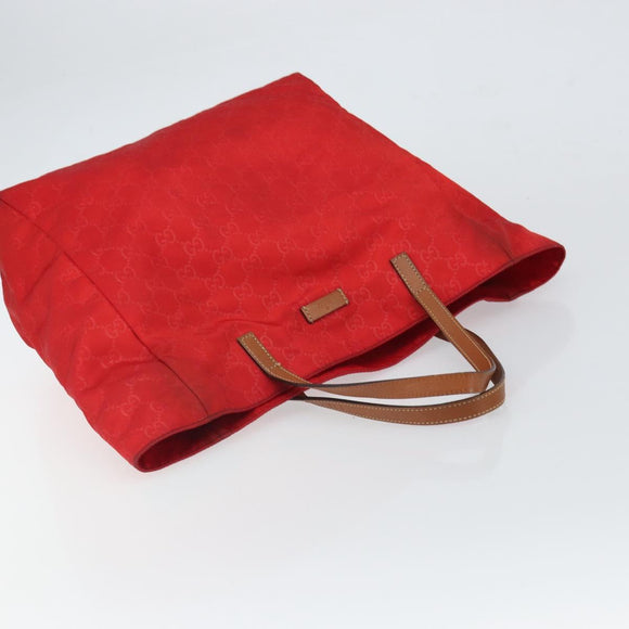 GUCCI GG Nylon Tote Bag Red 282439 Auth SW1916