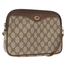 GUCCI GG Supreme Shoulder Bag PVC Beige Gold 56 02 068 Auth SW1918