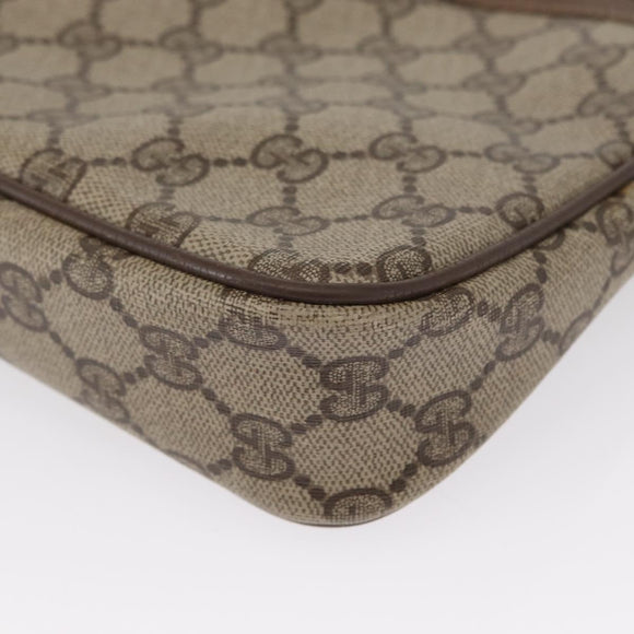 GUCCI GG Supreme Shoulder Bag PVC Beige Gold 56 02 068 Auth SW1918
