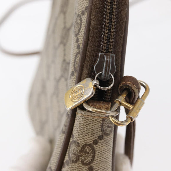 GUCCI GG Supreme Shoulder Bag PVC Beige Gold 56 02 068 Auth SW1918