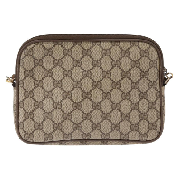 GUCCI GG Supreme Shoulder Bag PVC Beige Gold 56 02 068 Auth SW1918
