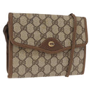 GUCCI GG Supreme Shoulder Bag PVC Beige Gold Auth SW1919-1