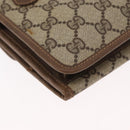 GUCCI GG Supreme Shoulder Bag PVC Beige Gold Auth SW1919-12