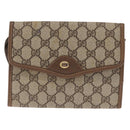 GUCCI GG Supreme Shoulder Bag PVC Beige Gold Auth SW1919-2